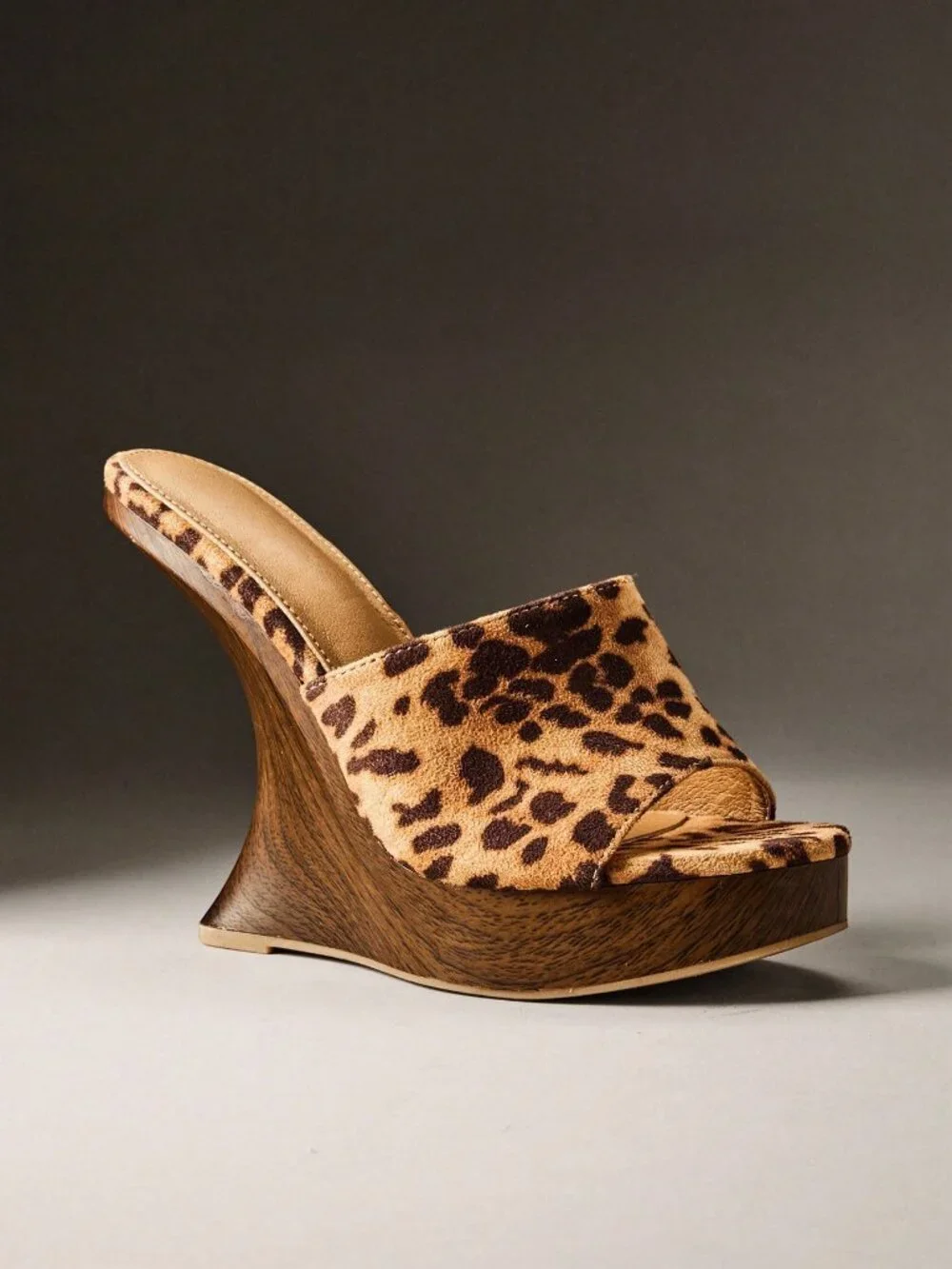 Chocolate Brown Sleek Women's Faux Suede Wedge Mule